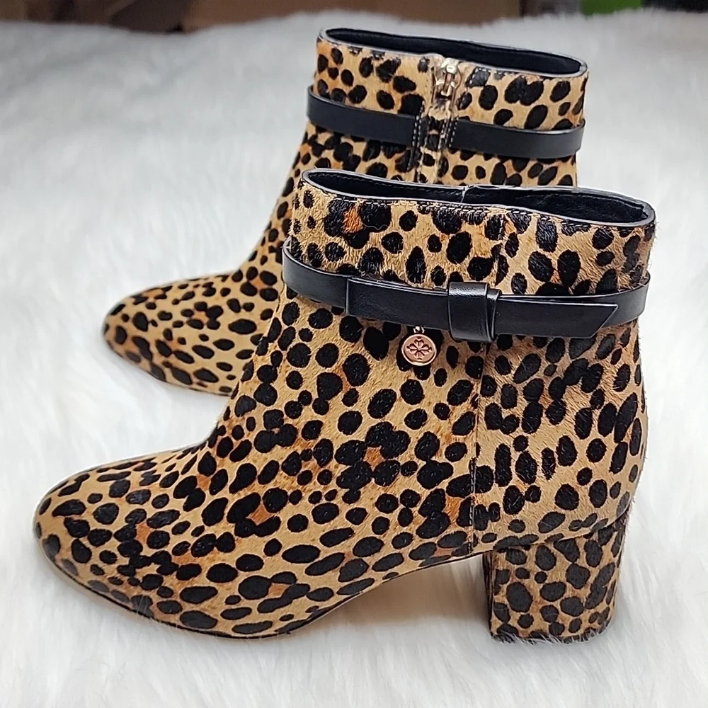 Kate Spade New York Delina Leopard Heeled Boots Booties